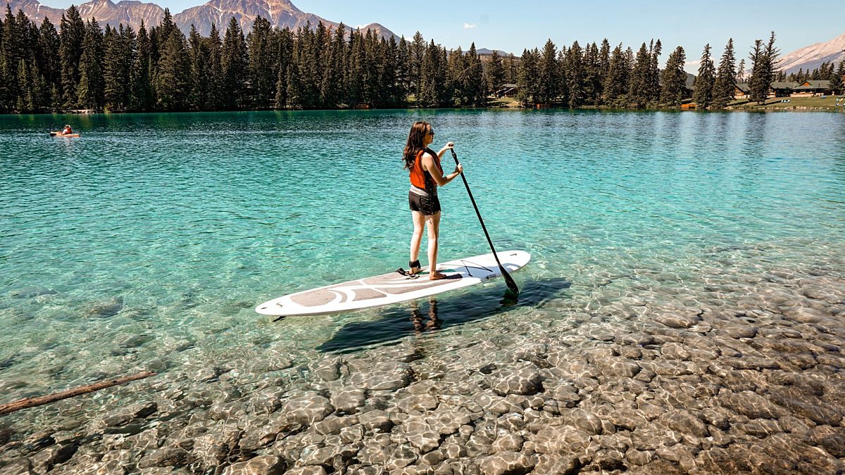 Paddleboarding Boathouse Jasper Park Lodge large